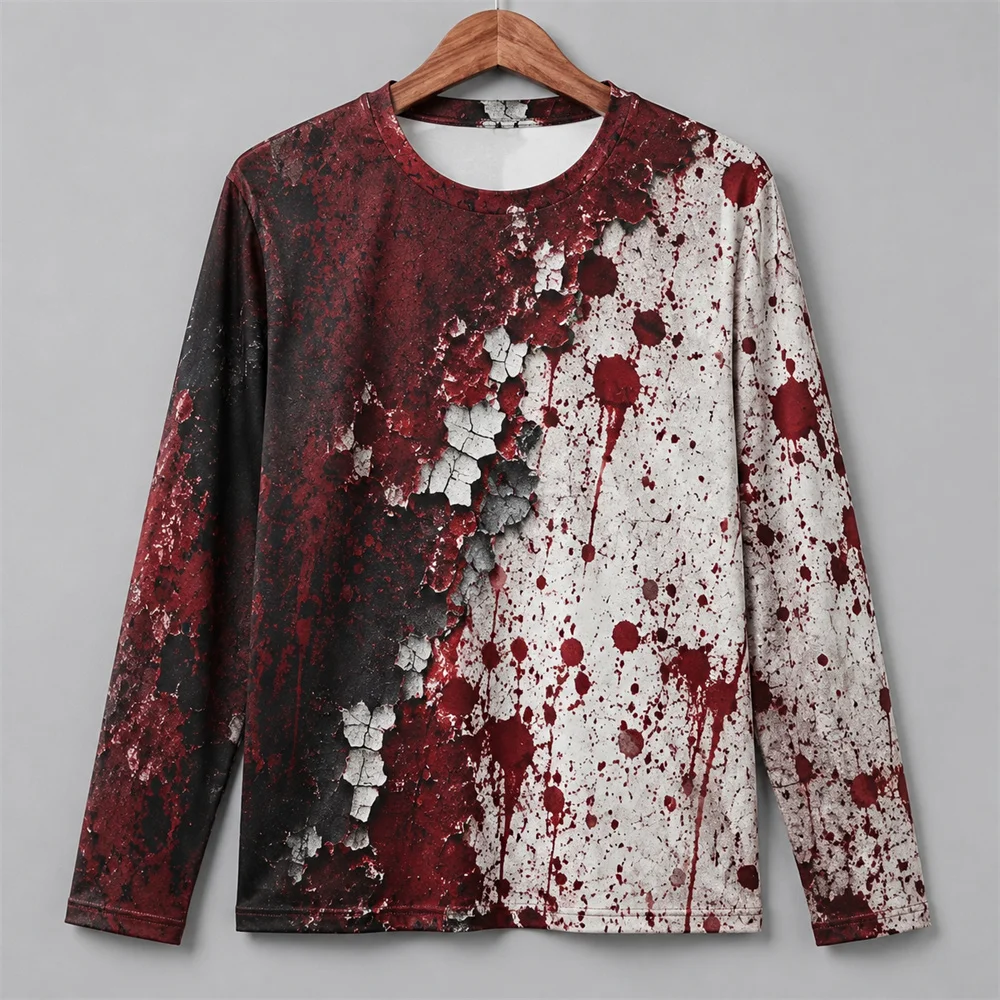 3D Printing Custom - T-shirt à manches longues pour hommes,