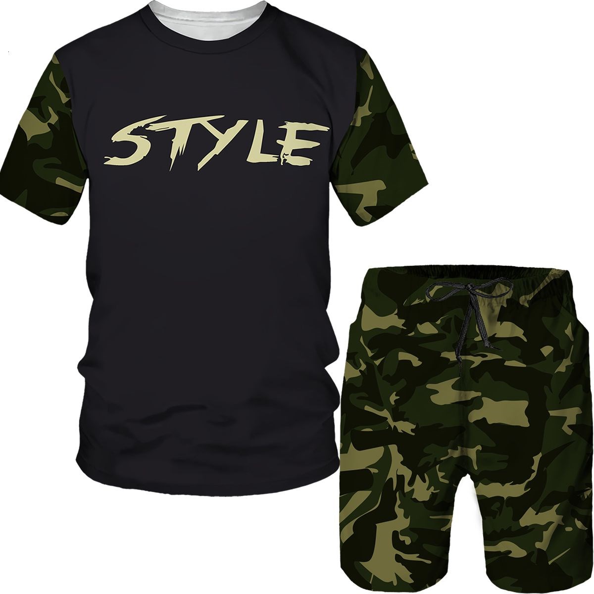 3D Printing Custom - Costumes camouflage pour hommes, t-shirts imprimés