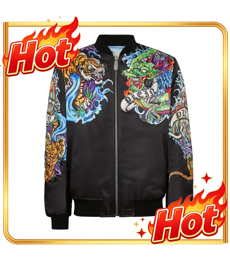3D Printing Mask - Veste bomber pour hommes, motif tatouage